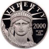  50 долларов 2000 года, Американский платиновый орел - Центральный район Америки, фото 1 