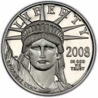  50 долларов 2008 года, Американский платиновый орел - Юстиция, фото 1 