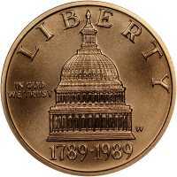  5 долларов 1989 года, 200 лет Конгрессу, фото 1 