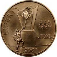  5 долларов 1996 года, XXVI летние Олимпийские Игры, Атланта 1996 - Зажжение олимпийского огня, фото 1 