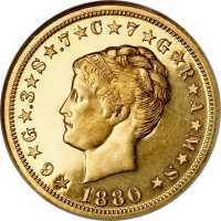  4 доллара 1880 года, Стелла (заплетенные волосы), фото 1 
