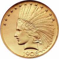  10 долларов 1908-1933 годов, Голова индейца, фото 1 