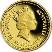  15 долларов 1987 года, Золотой австралиец, фото 1 