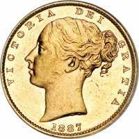  1 соверен 1871-1887 годов, Королева Виктория, фото 1 