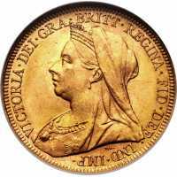  1 соверен 1893-1901 годов, Королева Виктория, фото 1 