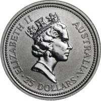  25 долларов 1993 года, Австралийская коала, фото 1 
