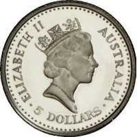  5 долларов 1989 года, Австралийская коала, фото 1 