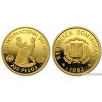  200 песо 1982 года(золото, Доминиканская республика), фото 1 