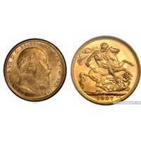  1 соверен 1902-1910 года “Соверен Эдуарда VII”(золото, Великобритания), фото 1 