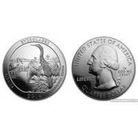  25 центов 2014 года «Прекрасная Америка»(серебро, США), фото 1 