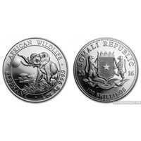  100 шиллингов 2016 года «Слон»(серебро, Сомали), фото 1 