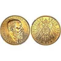  20 марок Альфред. Герцогство Саксо-Кобург и Гота. 1895 год, фото 1 