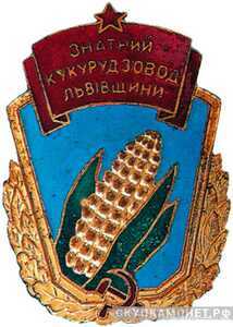  «Знатный кукурузовод Львовщины», знаки и жетоны героев труда и ударников первых пятилеток, фото 1 