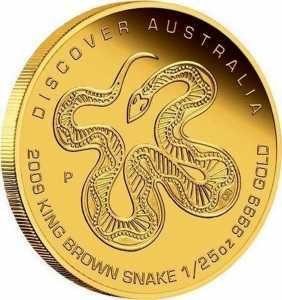  5 долларов 2009 года, Королевская коричневая змея, фото 2 