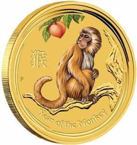  5 долларов 2016 года, Год обезьяны - цветная, фото 2 