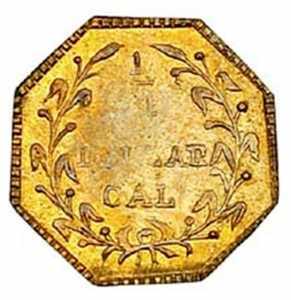  1/4 доллара 1881 года, Голова индейца (восьмиугольная). CAL., фото 2 