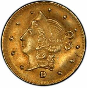  1/2 доллара 1852-1860 годов, Калифорнийская свобода (круглая), фото 1 