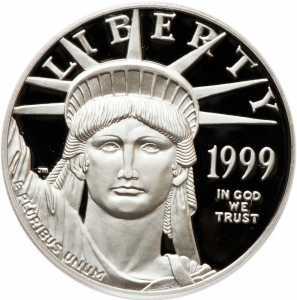  100 долларов 1999 года, Американский платиновый орел - Водно-болотные угодья, фото 1 