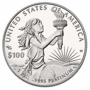  100 долларов 2014 года, Американский платиновый орел - Благословение Свободы для себя и наших потомков, фото 2 