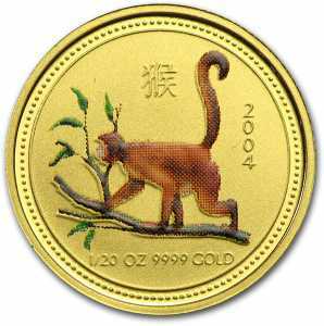  5 долларов 2004 года, Год обезьяны - цветная, фото 2 
