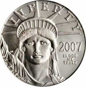  50 долларов 2007 года, Американский платиновый орел - Орел со щитом, фото 1 