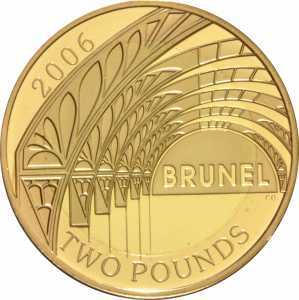  2 фунта 2006г, 200 лет со дня рождения Изамбарда Кингдома Брюнеля - станция Паддингтон, фото 2 