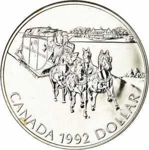  1 доллар 1992 года, 175 лет Кингстонскому дилижансу, фото 2 