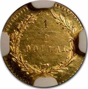  1/2 доллара 1852-1881 годов, Голова индейца (круглая), фото 2 