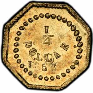  1/4 доллара 1853-1856 годов, Маленькая голова Свободы (восьмиугольная), фото 2 