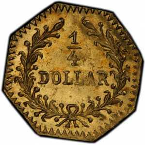  1/4 доллара 1881 года, Голова индейца (восьмиугольная), фото 2 