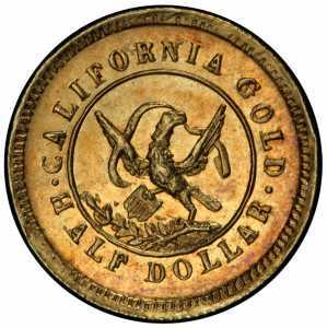  1/2 доллара 1853 года, Герб Калифорнии (круглая), фото 2 