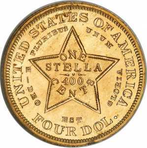  4 доллара 1880 года, Стелла (распущенные волосы), фото 2 