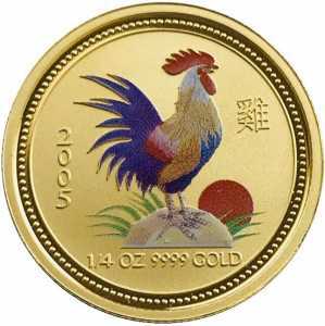  25 долларов 2005 года, Год петуха - цветная, фото 2 
