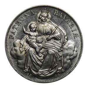  1 талер 1866 года, Бавария, Мадонна, фото 2 