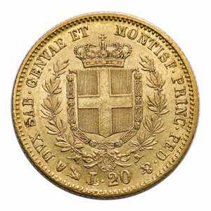  20 Лира 1856 года, Сардиния. Виторио Эммануэль, фото 2 