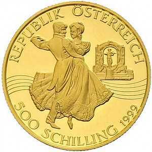  500 Шиллингов 1999 года, Иоганн Штраус, фото 1 