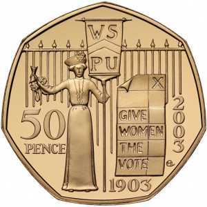  50 пенсов 2003г, 100 лет Женскому социально-политическому союзу (WSPU), фото 2 