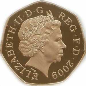  50 пенсов 2008г, Британия и лев, фото 2 