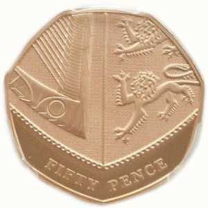  50 пенсов 2008г, Фрагмент герба британской королевской семьи, фото 1 