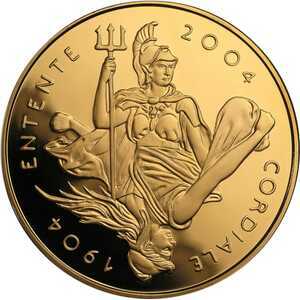  5 фунтов 2004г, 100 лет Англо-французскому "сердечному соглашению", фото 2 