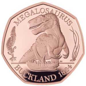  50 пенсов 2020г, Мегалозавр, фото 2 