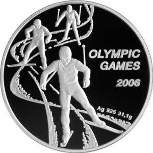  100 Тенге 2005 года, Олимпийские игры 2006. Лыжники, фото 2 