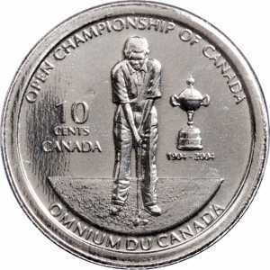  10 центов 2004 года, 100 лет Открытому чемпионату по гольфу в Канаде, фото 2 