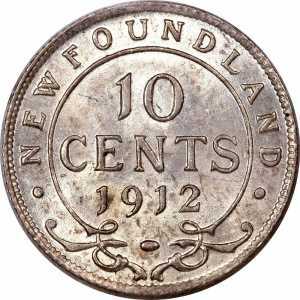  10 центов 1912 - 1919 годов. New Foundland, фото 2 