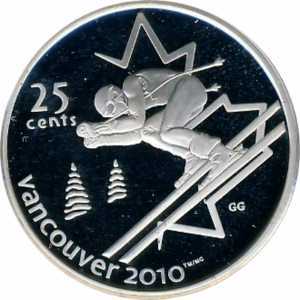 25 центов 2007 года, Ванкувер 2010 - Горные лыжи, фото 2 