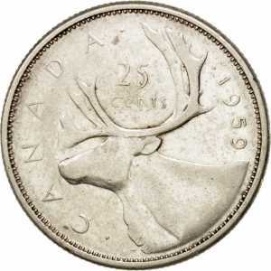  25 центов 1953 - 1964 годов, Карибу, фото 2 
