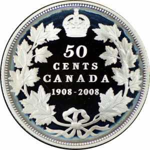  50 центов 2008 года, 100 лет королевскому монетному двору в Оттаве, фото 2 