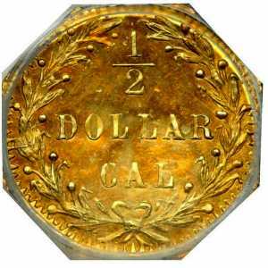  1/2 доллара 1852-1881 годов, Большая голова индейца (восьмиугольная), фото 2 