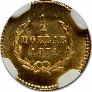  1/2 доллара 1854-1873 годов, Свобода (круглая), фото 2 