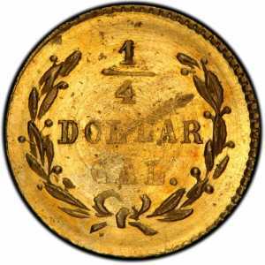  1/4 доллара 1871 - 1873 годов, Большая голова Свободы (круглая), фото 2 